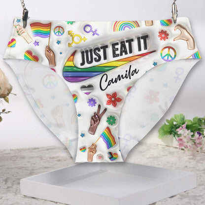Just Eat - Personalized LGBT Support Women's Briefs