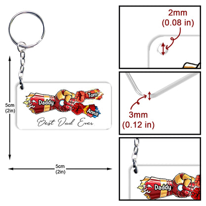 Daddy 's Team Daddy's Sidekicks - Personalized Father Keychain