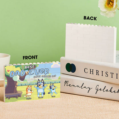 Best Dad Ever - Personalized Father One-sided Horizontal Rectangle Building Brick Blocks