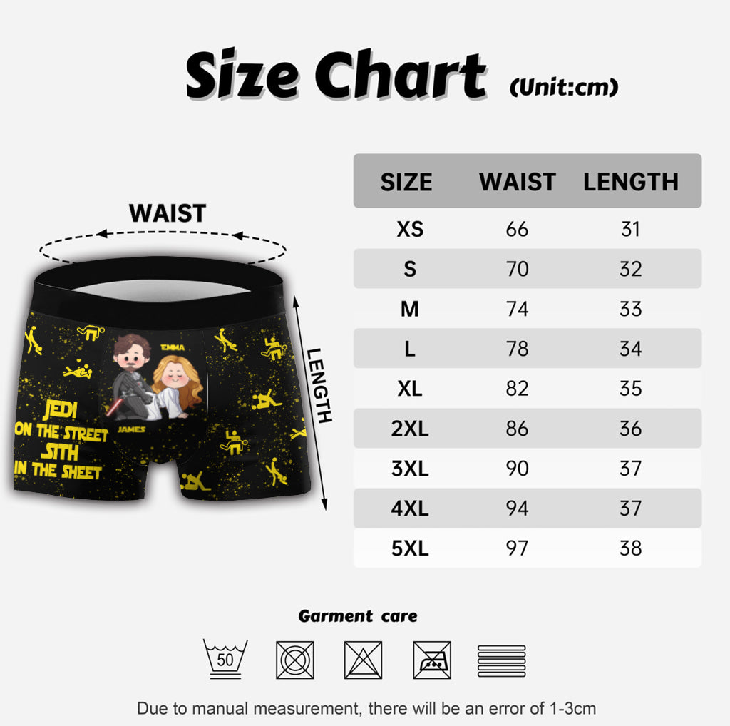 Jedi In The Street Sith In The Sheet - Personalized The Force Men’s Boxer Briefs