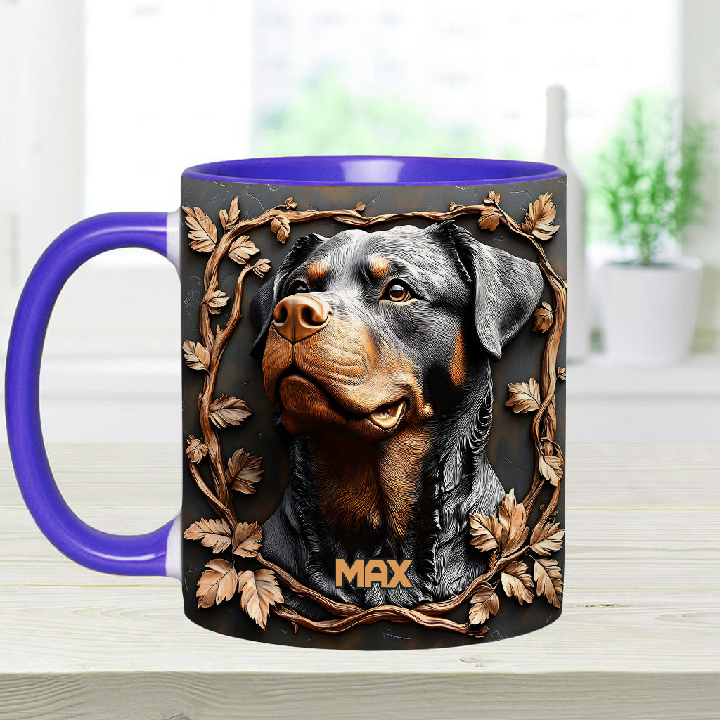 Strong Rottweiler - Personalized Dog Accent Mug