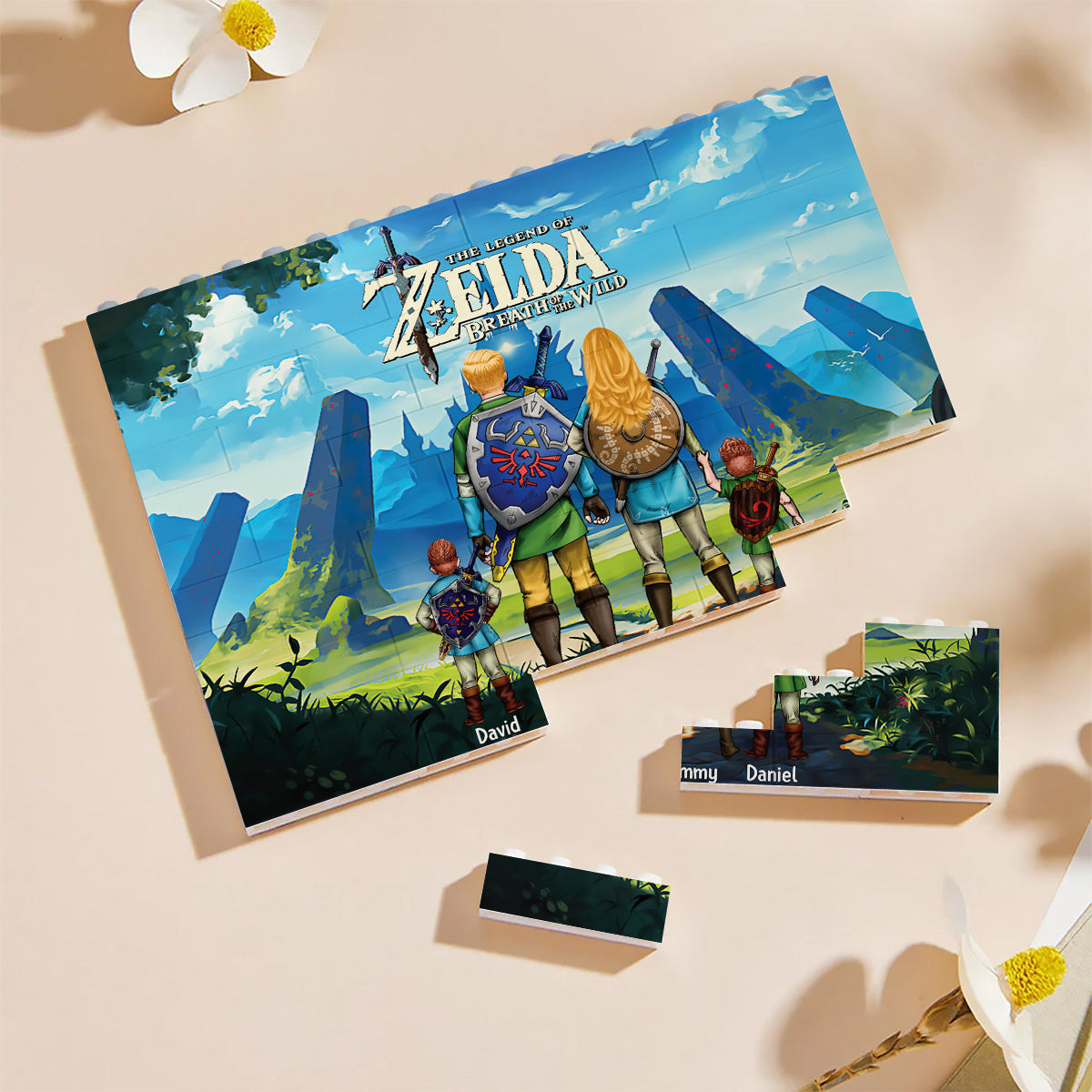Best Dad Ever - Personalized The Hero's Legend One-sided Horizontal Rectangle Building Brick Blocks