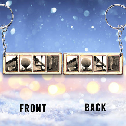 Vintage Golf Custom Name - Personalized Golf Keychain