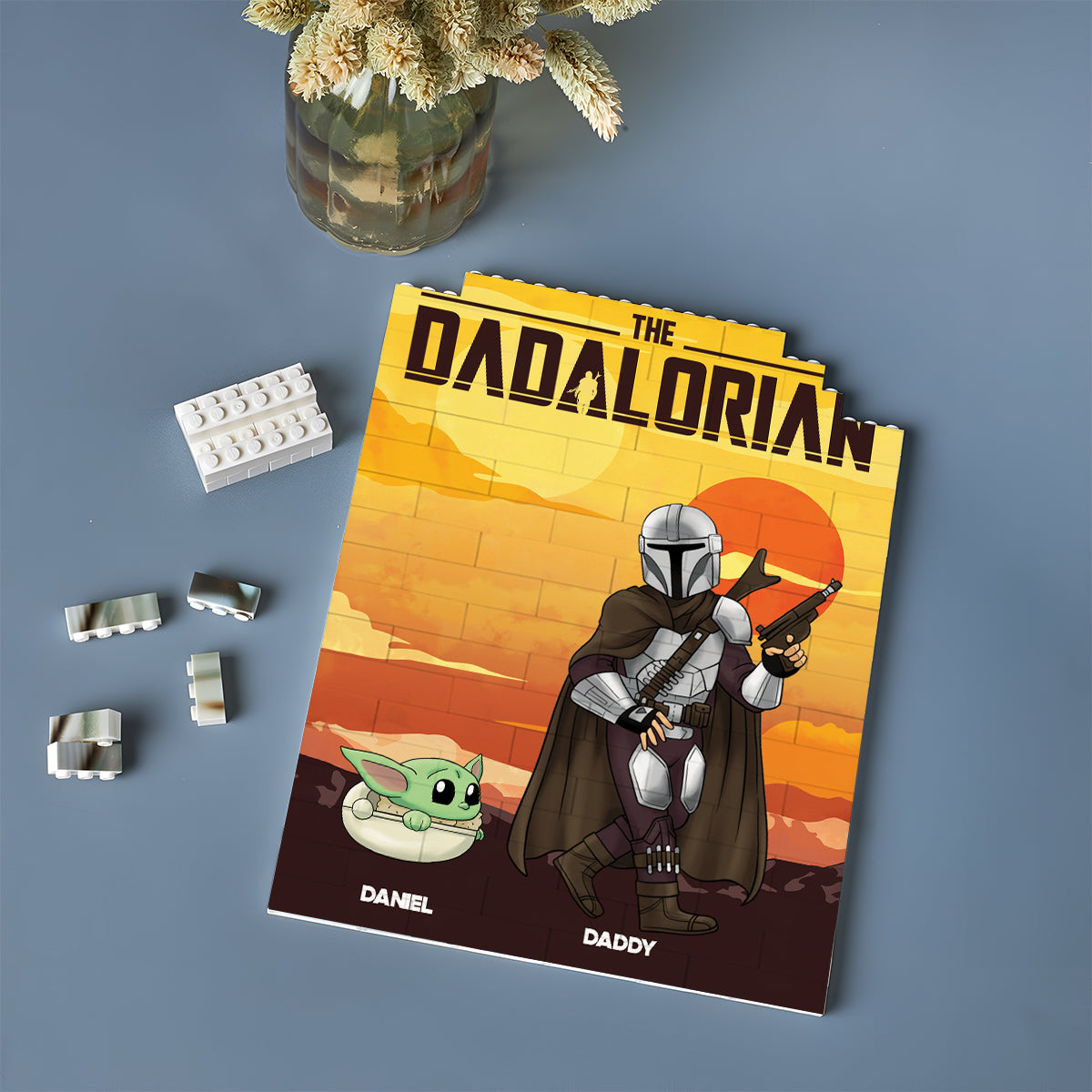 The Dadalorian - Personalized The Force One-sided Vertical Rectangle Building Brick Blocks