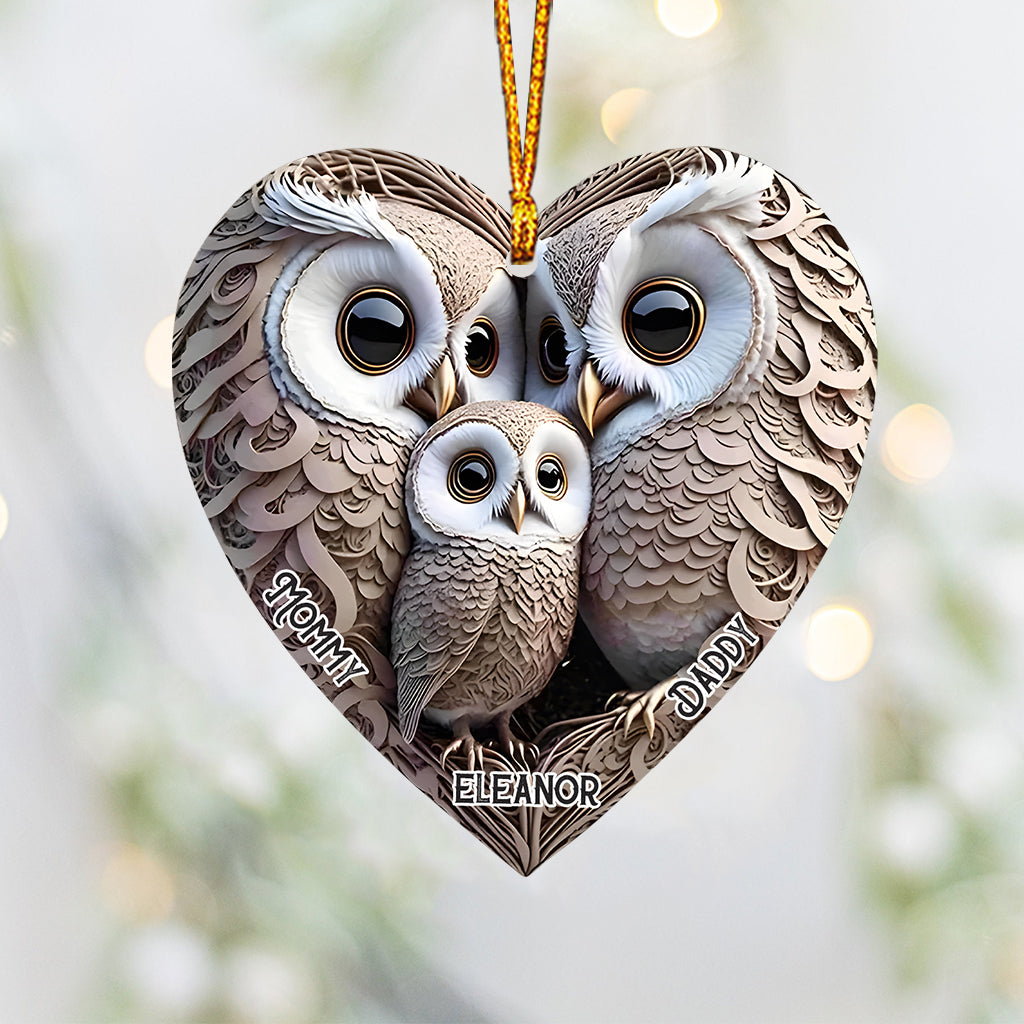 1st Christmas Owl Family - Personalized Kid Ornament