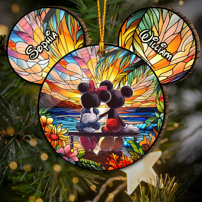 Romantic Mouse Couple - Personalized Mouse Ornament