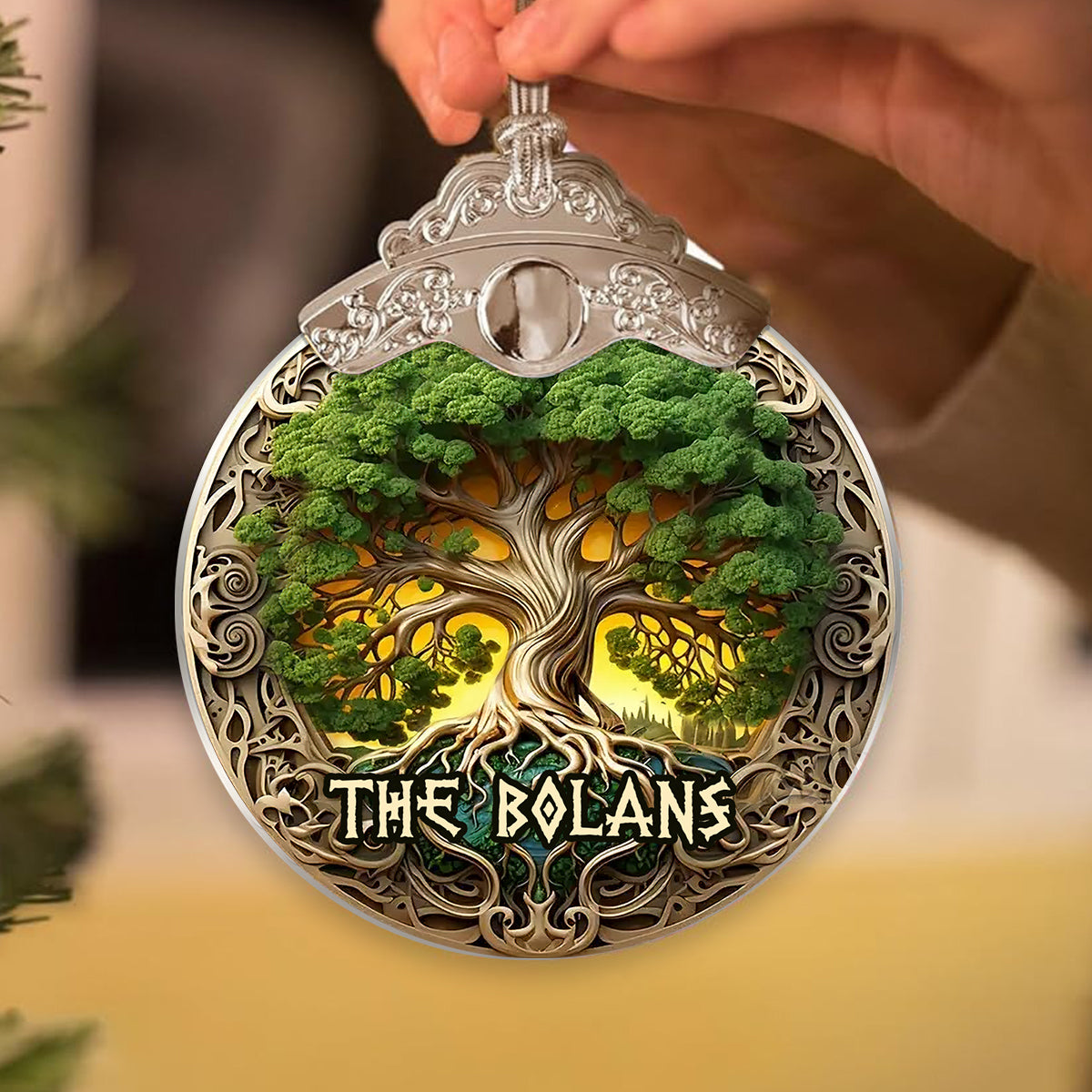 Tree Of Life Scandinavian Mythology Rustic Style - Personalized Irish Vintage Ornament