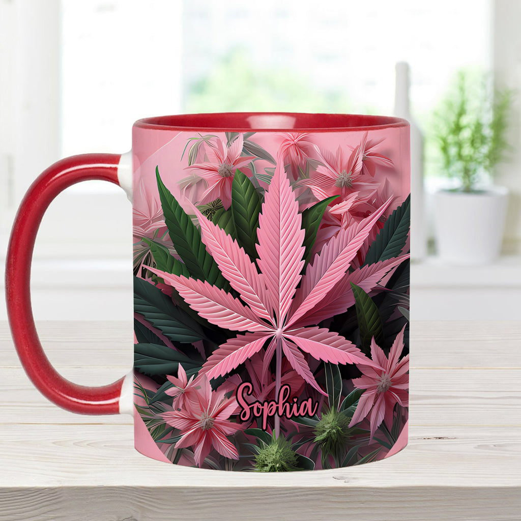 Pink Stoner Chick - Personalized Weed Accent Mug