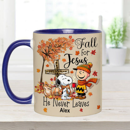 Fall For Jesus - Personalized Accent Mug