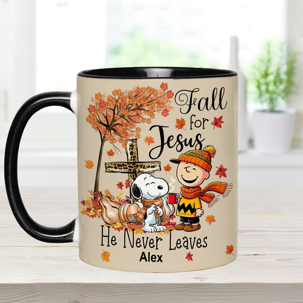 Fall For Jesus - Personalized Accent Mug