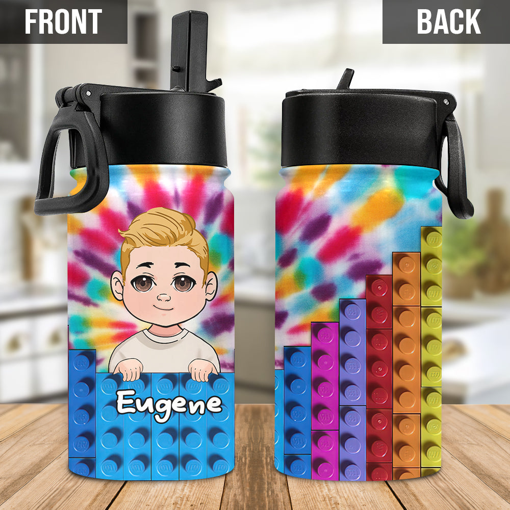 Let's Go Build - Personalized Family Kids Water Bottle