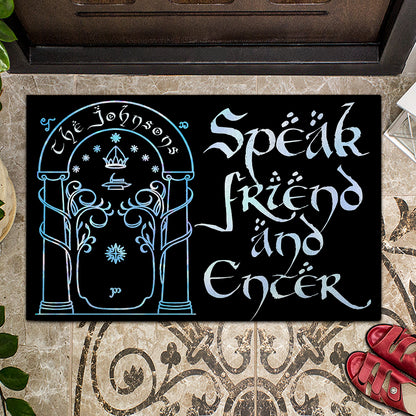 Speak Friend And Enter - Personalized The Dark Lord Doormat