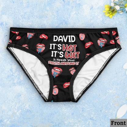 It's Hot It's Wet - Personalized Couple Lace Border Women Briefs