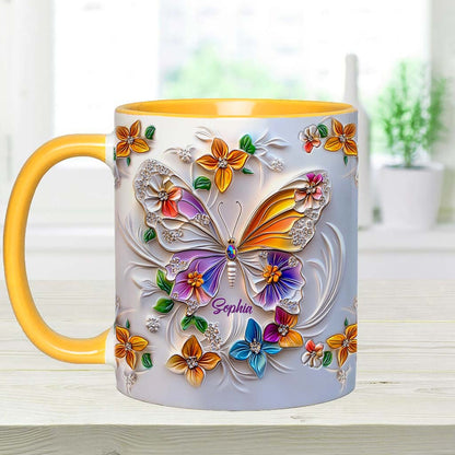 Stunning Butterfly - Personalized Butterfly Accent Mug