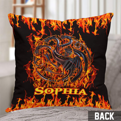 Fire And Blood Dragons - Personalized Thrones Game Throw Pillow