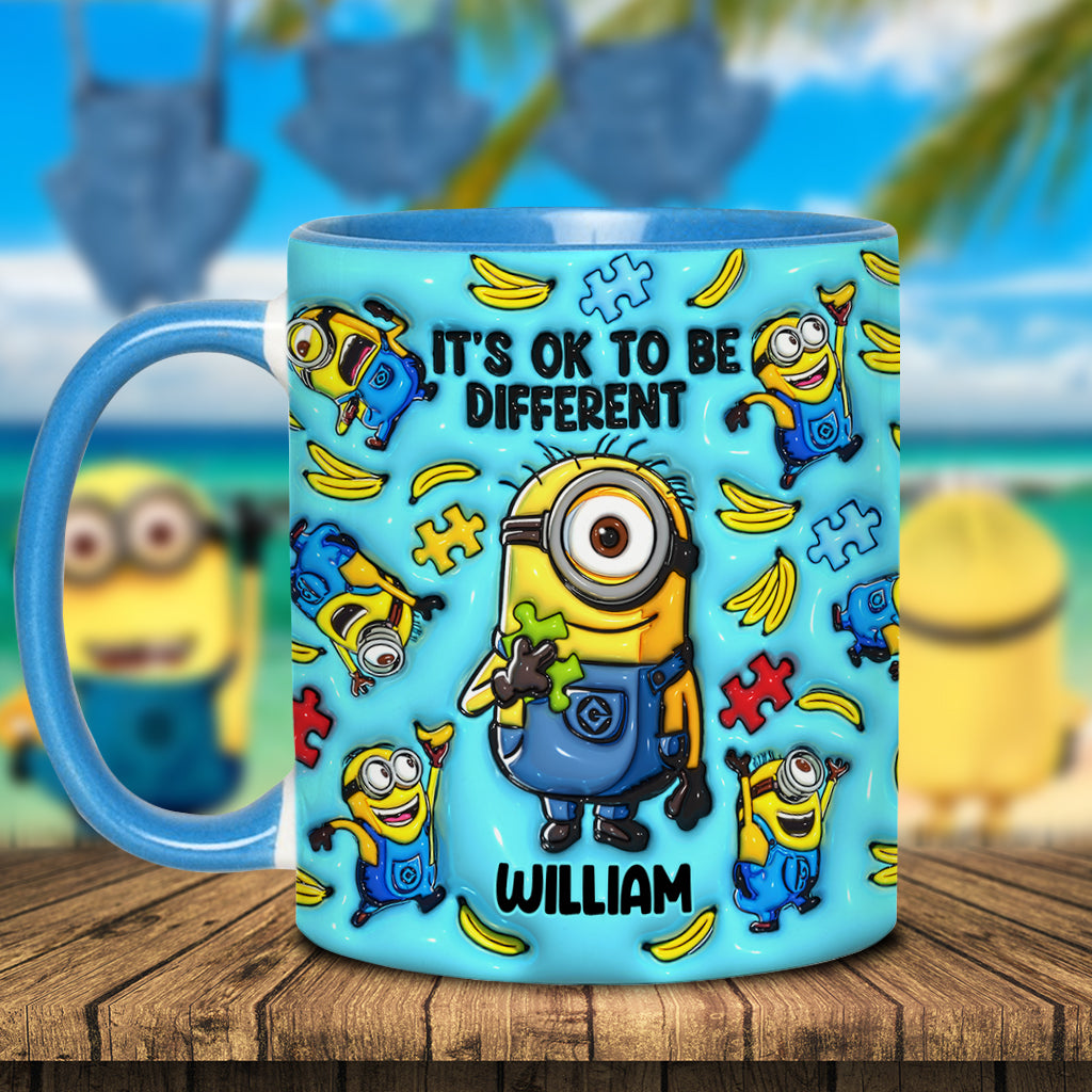 It's Ok To Be Different - Personalized Autism Awareness Accent Mug
