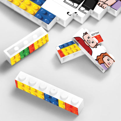 Building A Life Together - Personalized Couple Vertical Rectangle Building Brick Blocks Printed On Both Sides