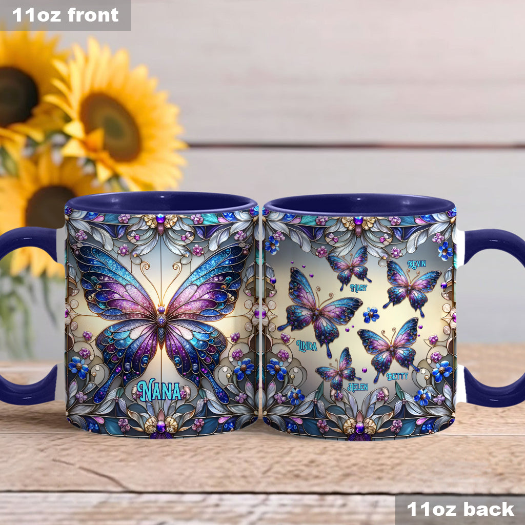 Grandma Butterfly - Personalized Grandma Accent Mug