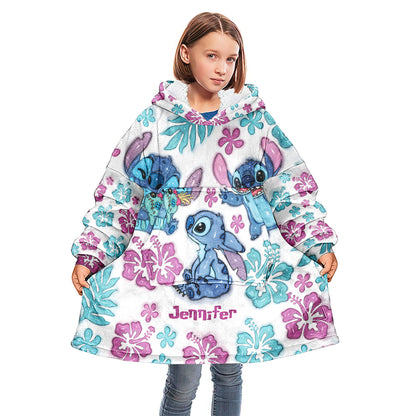 Blue Ohana - Personalized Ohana Blanket Hoodie