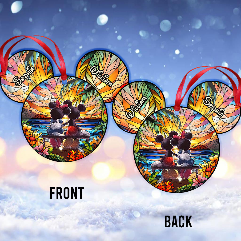Romantic Mouse Couple - Personalized Mouse Ornament