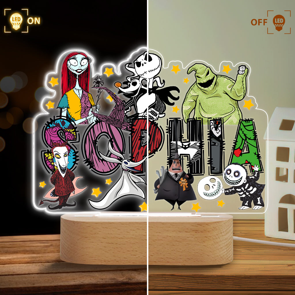 The Nightmare - Personalized Nightmare Shaped Plaque Light Base