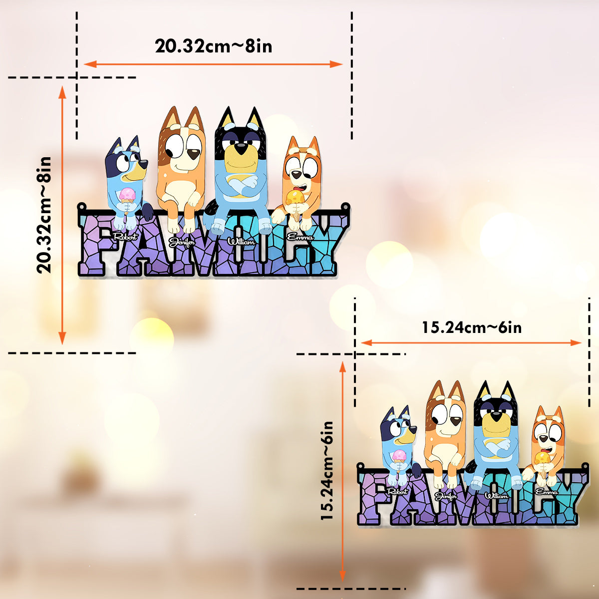 Family Forever - Personalized Family Window Hanging Suncatcher Ornament