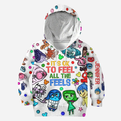 It's Ok To Feel All The Feels - Personalized Mouse Hoodie and Leggings