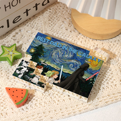 Best Dad In The Galaxy - Personalized The Force One-sided Horizontal Rectangle Building Brick Blocks