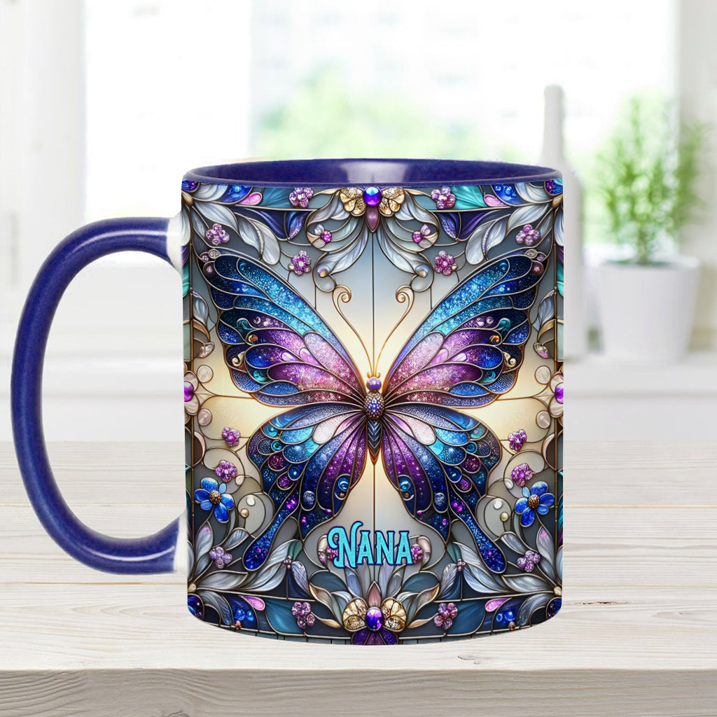 Grandma Butterfly - Personalized Grandma Accent Mug