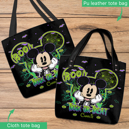 Halloween Trick Or Treat - Personalized Mouse Tote Bag