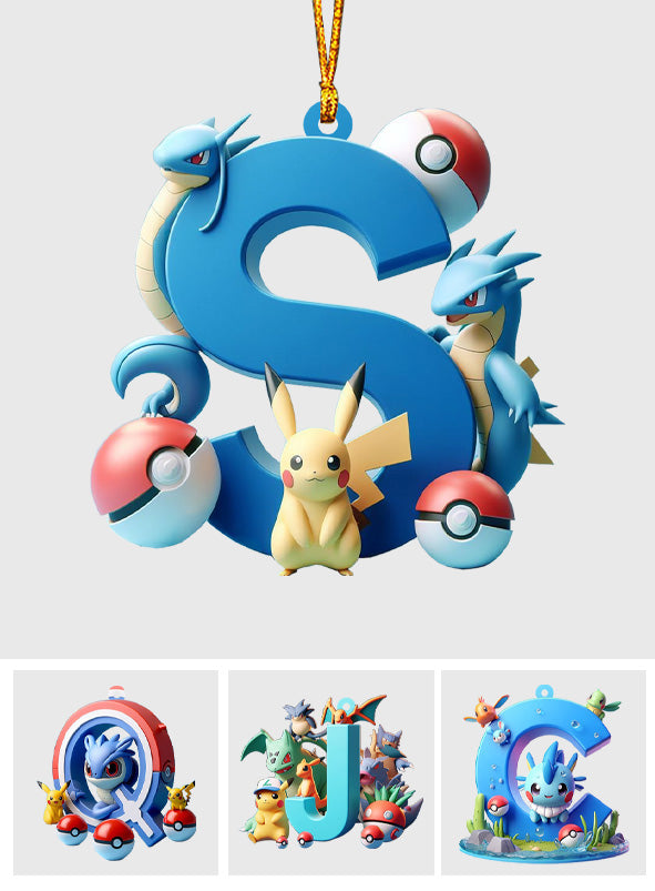 Cute Monster Letter - Personalized Monster Trainer Ornament