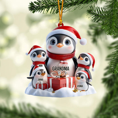 Any Title Cute Penguin Ornament - Personalized Grandma Ornament