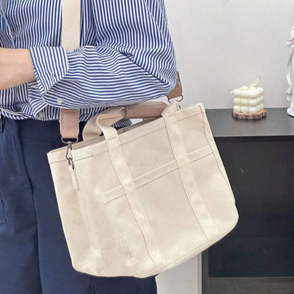 Canvas Tote Bag with Pockets - Canvas Tote Bag with Pockets