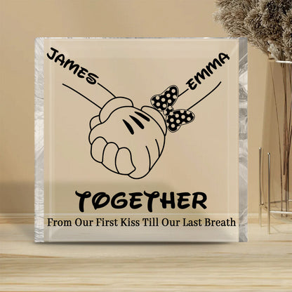 From Our First Kiss Till Our Last Breath - Personalized Mouse Custom Shaped Acrylic Plaque