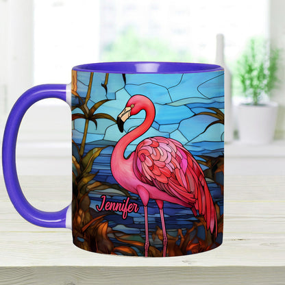 Love Flamingos - Personalized Flamingo Accent Mug