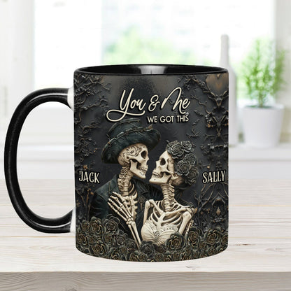 You & Me - Personalized Skull Accent Mug