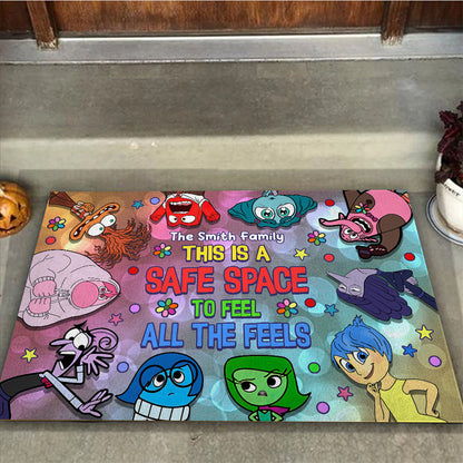 This Is A Safe Space To Feel All The Feels - Personalized Doormat