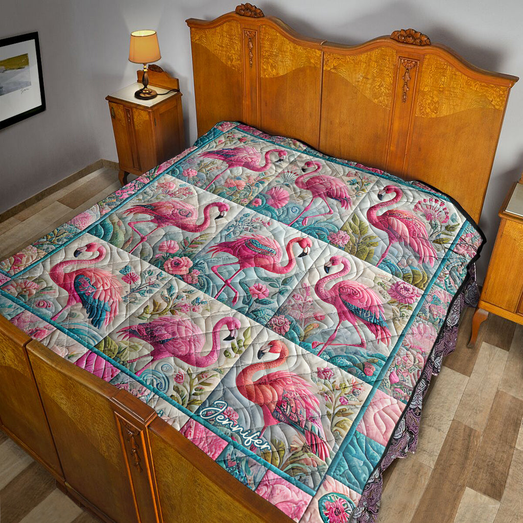 Beautiful Flamingo - Personalized Flamingo Quilt