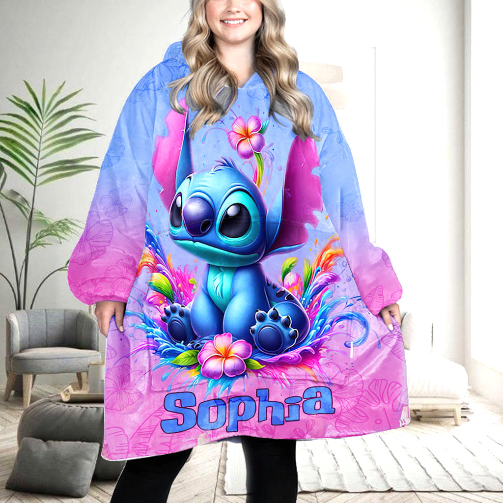 Blue Ohana - Personalized Ohana Blanket Hoodie