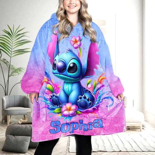 Blue Ohana - Personalized Ohana Blanket Hoodie