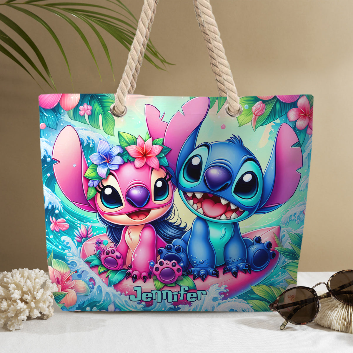 Ohana Summer Vibes - Personalized Ohana Beach Bag