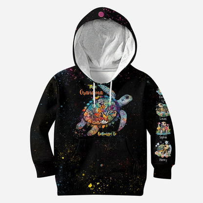 This Grandma Mom Belongs To - Personalized Turtle All Over Shirt