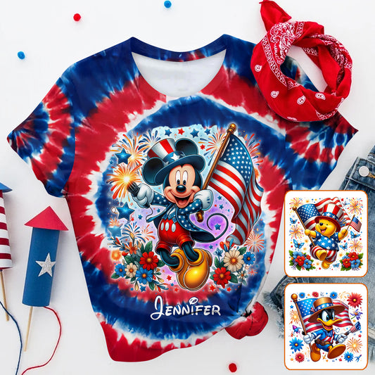 Cute Mouse 4th Of July - Personalized Mouse All Over Shirt