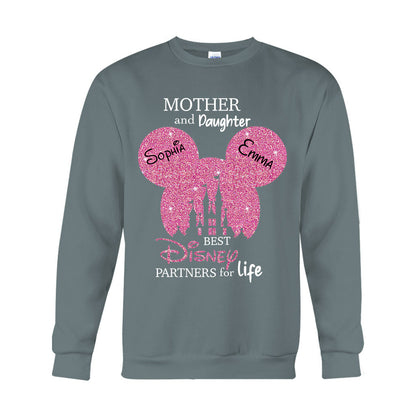 Mother And Daughter Best Partners For Life - Personalized Mouse T-shirt And Hoodie