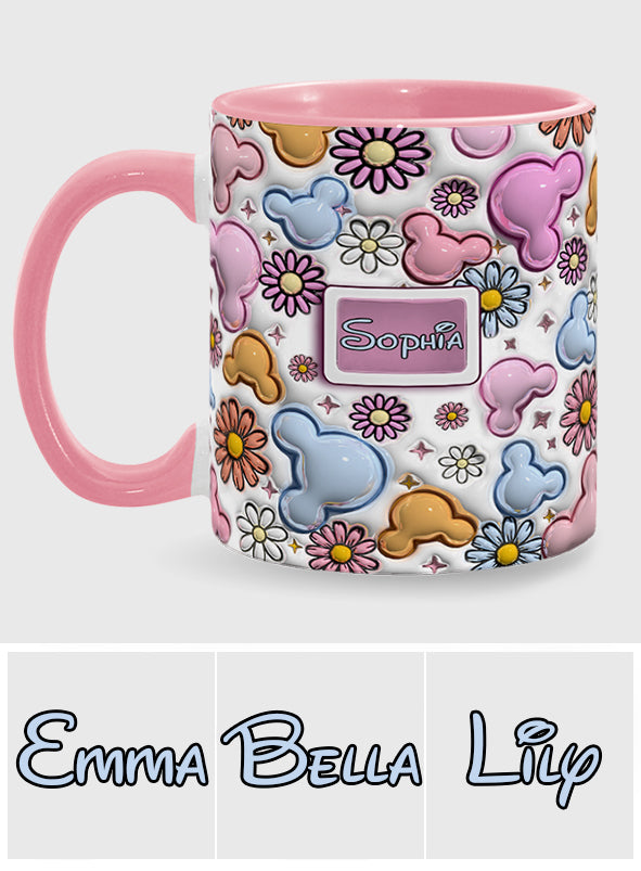 Foral Sping Disney - Personalized Mouse Accent Mug