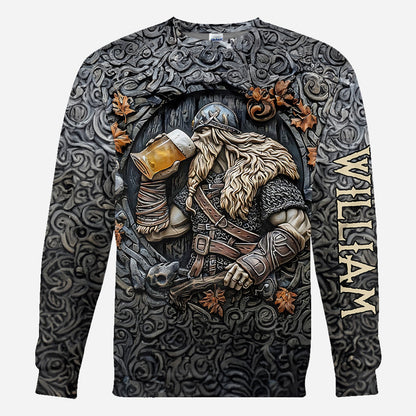 Viking Warrior Drinking Legend - Personalized Viking All Over Shirt
