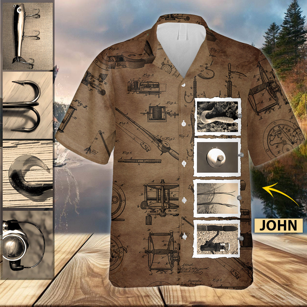 Vintage Fishing Custom Name - Personalized Fishing Hawaiian Shirt