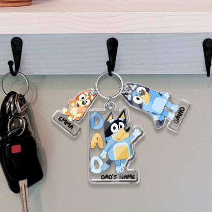 Best Dad Ever - Personalized Keychain with Charms