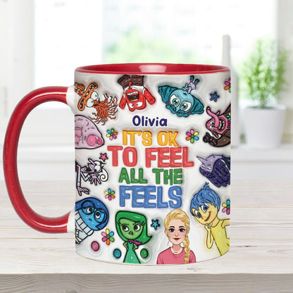 It's Ok To Feel All The Feels - Personalized Accent Mug