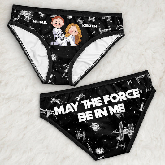 May The Force Be In Me - Personalized The Force Lace Border Women Briefs